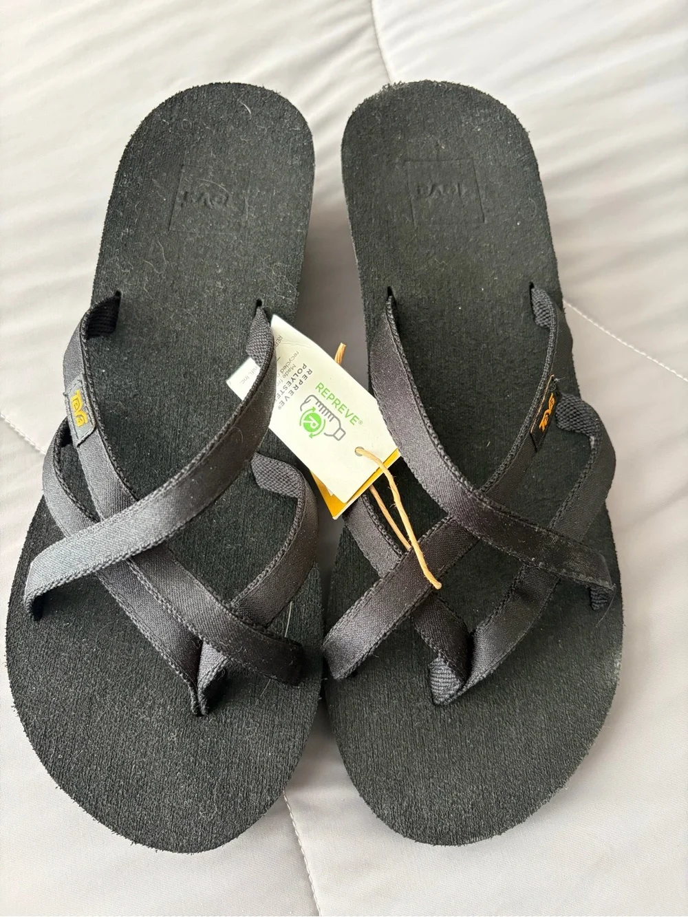 Teva Mush Women’s Madalyn Black Flip Flops 9